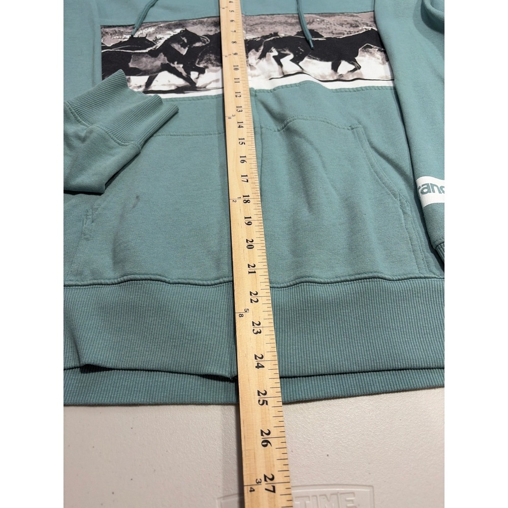 Wrangler Retro Mens Green Horse Graphic Full Zip Hoodie Sweatshirt XL 10LWK558B - Picture 5 of 9